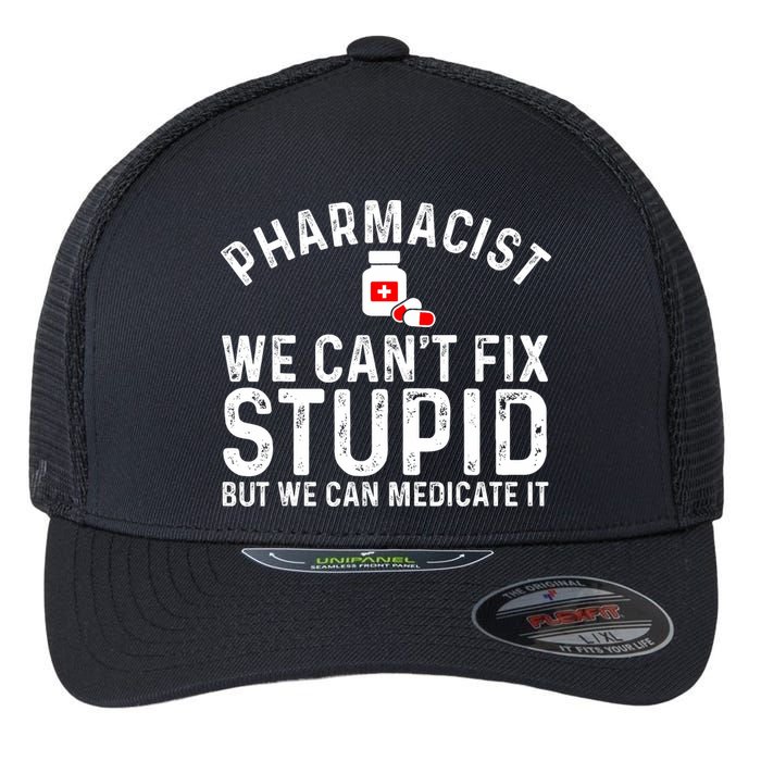 Funny Pharmacy Art Pharmacy Tech Pharmacist Flexfit Unipanel Trucker Cap