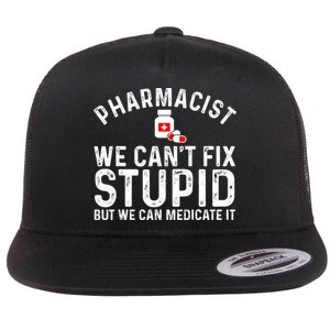 Funny Pharmacy Art Pharmacy Tech Pharmacist Flat Bill Trucker Hat