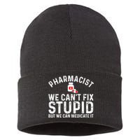 Funny Pharmacy Art Pharmacy Tech Pharmacist Sustainable Knit Beanie