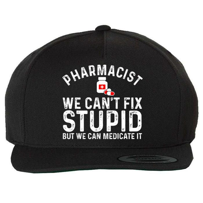 Funny Pharmacy Art Pharmacy Tech Pharmacist Wool Snapback Cap