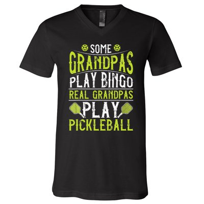 Funny Pickleball Apparel for Grandpa Pickleball V-Neck T-Shirt