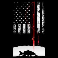 Fishing Pole American Flag Gift For Patriotic Fisherman Baby Bodysuit