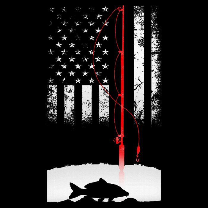 Fishing Pole American Flag Gift For Patriotic Fisherman Baby Bodysuit