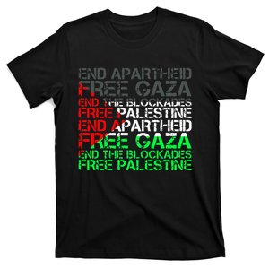 Free Palestine Arabic Palestine Gaza Jerusalem Support Flag T-Shirt