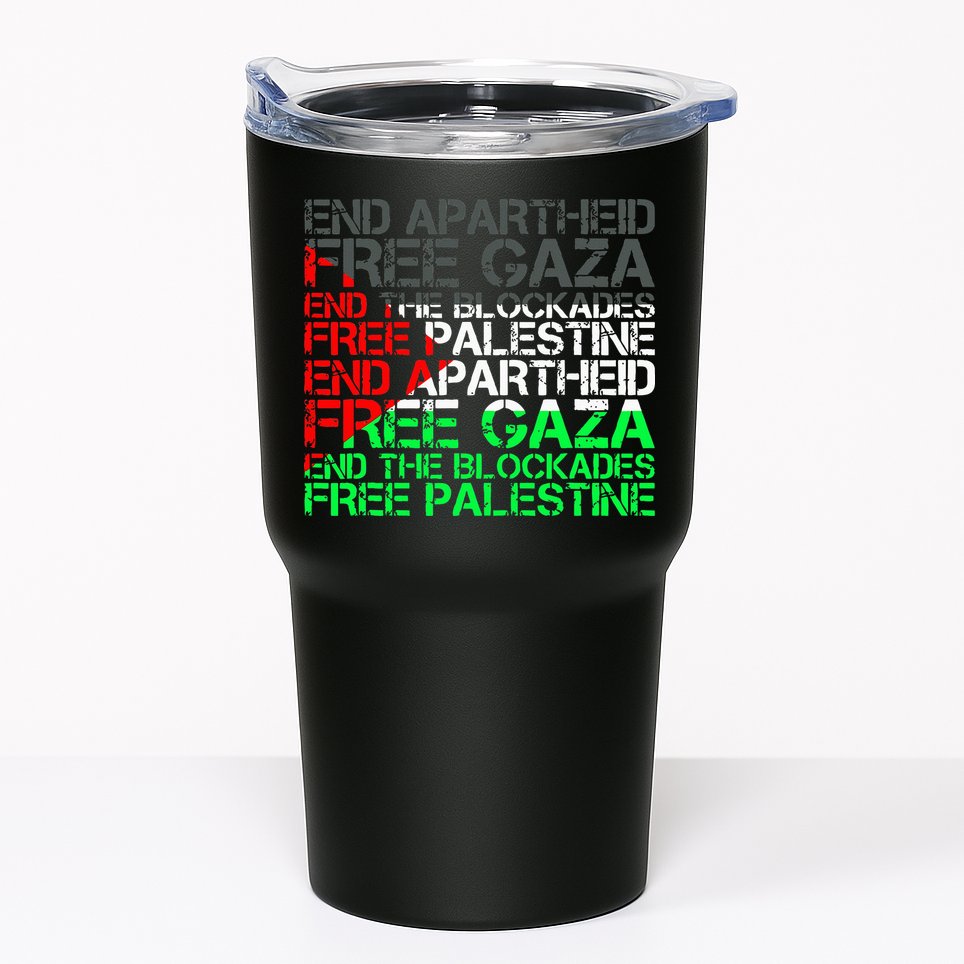 Free Palestine Arabic Palestine Gaza Jerusalem Support Flag Tumbler