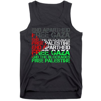 Free Palestine Arabic Palestine Gaza Jerusalem Support Flag Tank Top