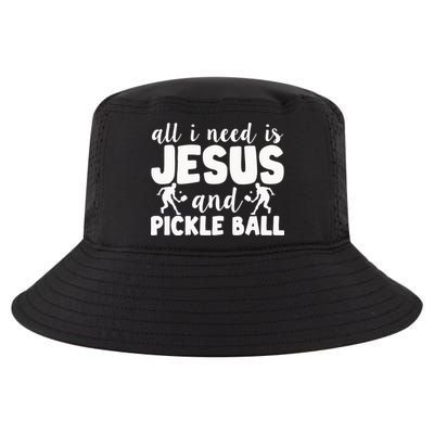 Funny Pickleball All I Need Is Jesus And PickleBall Cool Comfort Performance Bucket Hat