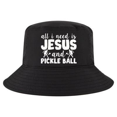 Funny Pickleball All I Need Is Jesus And PickleBall Cool Comfort Performance Bucket Hat