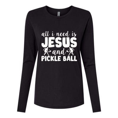 Funny Pickleball All I Need Is Jesus And PickleBall Womens Cotton Relaxed Long Sleeve T-Shirt