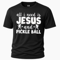 Funny Pickleball All I Need Is Jesus And PickleBall Cooling Performance Crew T-Shirt