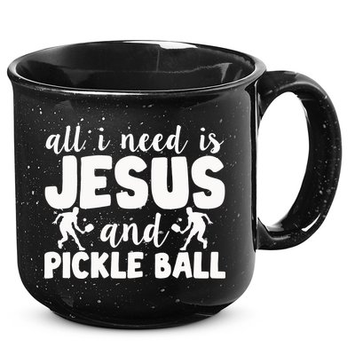 Funny Pickleball All I Need Is Jesus And PickleBall 15oz Campfire Ceramic Mug