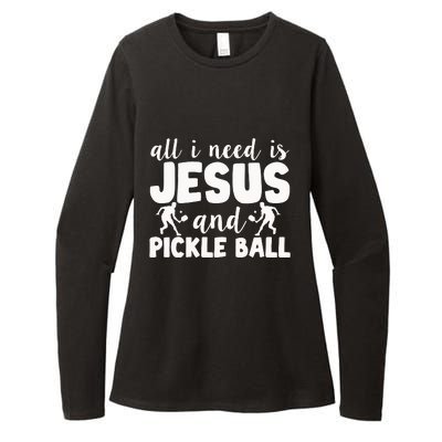 Funny Pickleball All I Need Is Jesus And PickleBall Womens CVC Long Sleeve Shirt