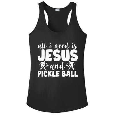 Funny Pickleball All I Need Is Jesus And PickleBall Ladies PosiCharge Competitor Racerback Tank