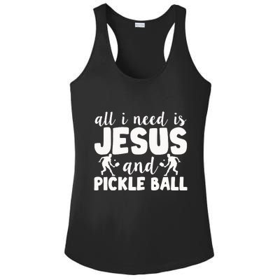 Funny Pickleball All I Need Is Jesus And PickleBall Ladies PosiCharge Competitor Racerback Tank