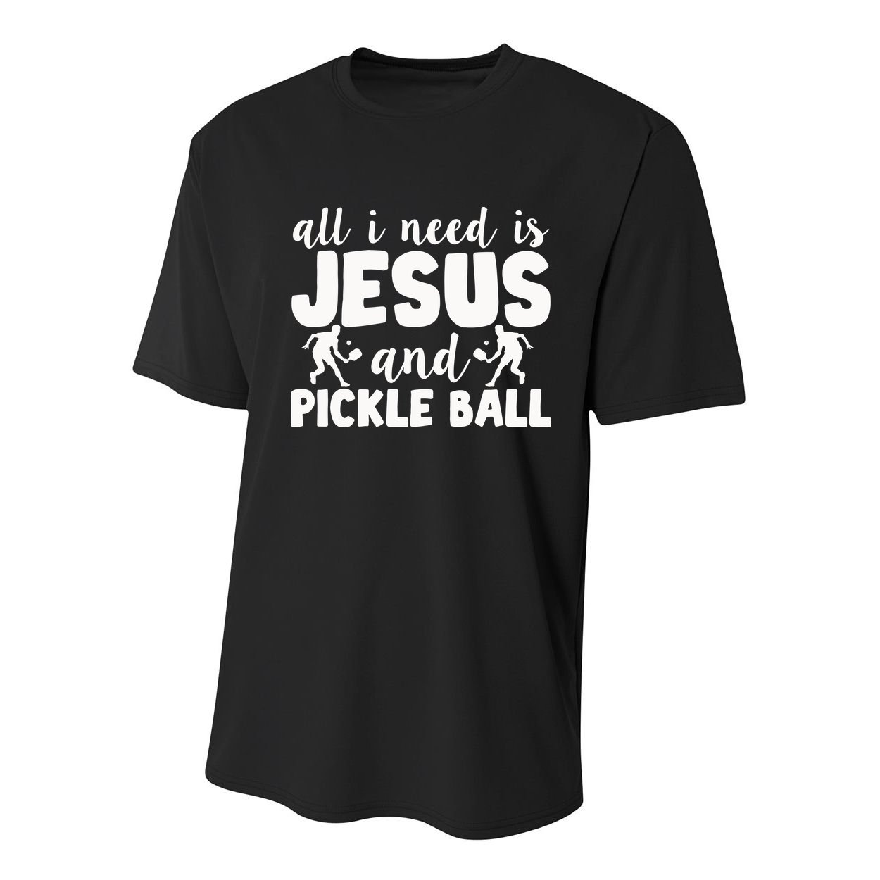 Funny Pickleball All I Need Is Jesus And PickleBall Youth Performance Sprint T-Shirt