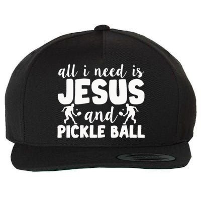 Funny Pickleball All I Need Is Jesus And PickleBall Wool Snapback Cap