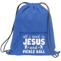 Funny Pickleball All I Need Is Jesus And PickleBall Sweatshirt Cinch Pack Bag