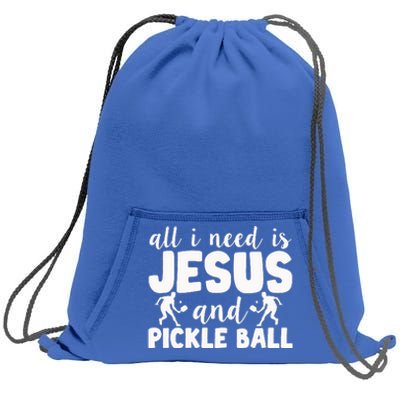 Funny Pickleball All I Need Is Jesus And PickleBall Sweatshirt Cinch Pack Bag