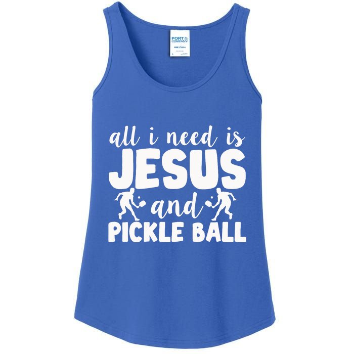 Funny Pickleball All I Need Is Jesus And PickleBall Ladies Essential Tank