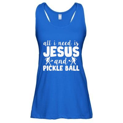 Funny Pickleball All I Need Is Jesus And PickleBall Ladies Essential Flowy Tank