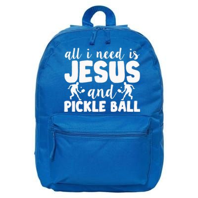 Funny Pickleball All I Need Is Jesus And PickleBall 16 in Basic Backpack