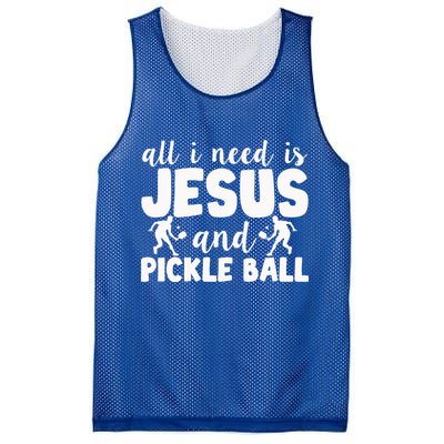 Funny Pickleball All I Need Is Jesus And PickleBall Mesh Reversible Basketball Jersey Tank