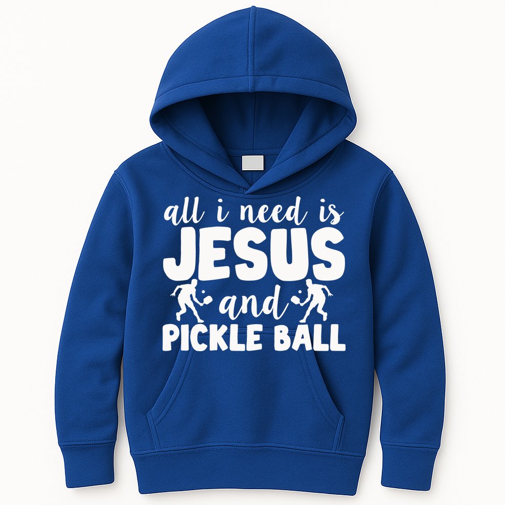 Funny Pickleball All I Need Is Jesus And PickleBall Kids Hoodie
