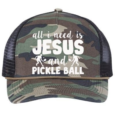 Funny Pickleball All I Need Is Jesus And PickleBall Retro Rope Trucker Hat Cap