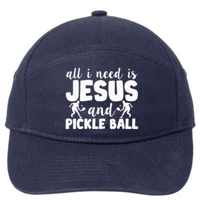 Funny Pickleball All I Need Is Jesus And PickleBall 7-Panel Snapback Hat