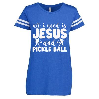 Funny Pickleball All I Need Is Jesus And PickleBall Enza Ladies Jersey Football T-Shirt