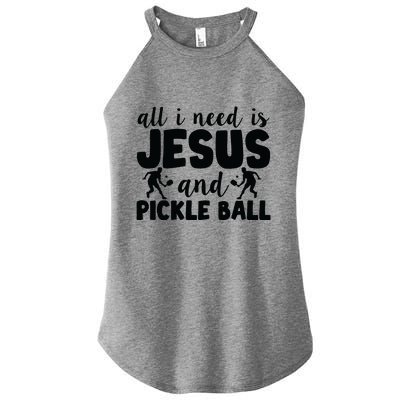 Funny Pickleball All I Need Is Jesus And PickleBall Women's Perfect Tri Rocker Tank