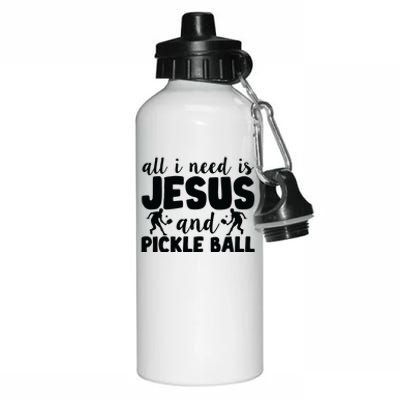 Funny Pickleball All I Need Is Jesus And PickleBall Aluminum Water Bottle