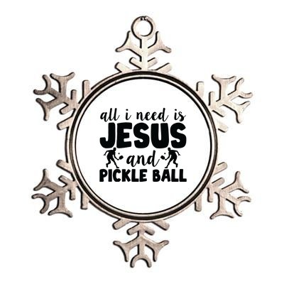 Funny Pickleball All I Need Is Jesus And PickleBall Metallic Star Ornament