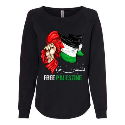 Free Palestine Arabic Palestine Flag Womens California Wash Sweatshirt