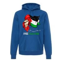 Free Palestine Arabic Palestine Flag Premium Hoodie