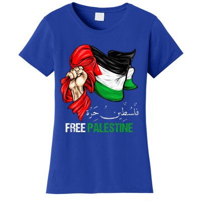 Free Palestine Arabic Palestine Flag Women's T-Shirt