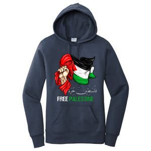 Free Palestine Arabic Palestine Flag Women's Pullover Hoodie