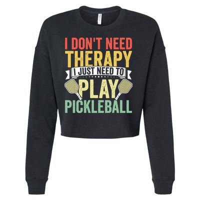 Funny Pickleball Apparel Pickleball Player Cropped Pullover Crew