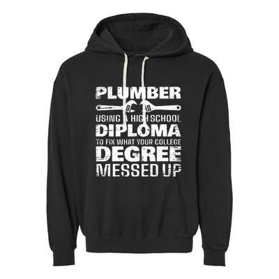 Funny Plumber Art For Wo Pipefitter Pipe Plumber Garment-Dyed Fleece Hoodie