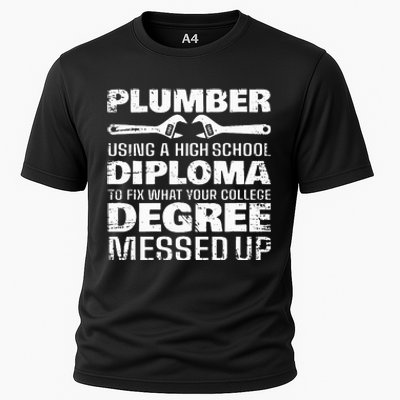 Funny Plumber Art For Wo Pipefitter Pipe Plumber Cooling Performance Crew T-Shirt