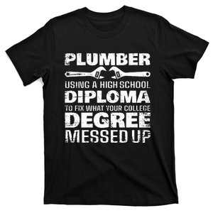 Funny Plumber Art For Wo Pipefitter Pipe Plumber T-Shirt