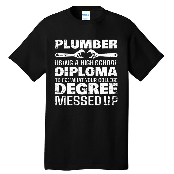 Funny Plumber Art For Wo Pipefitter Pipe Plumber Tall T-Shirt