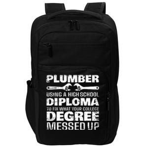 Funny Plumber Art For Wo Pipefitter Pipe Plumber Impact Tech Backpack