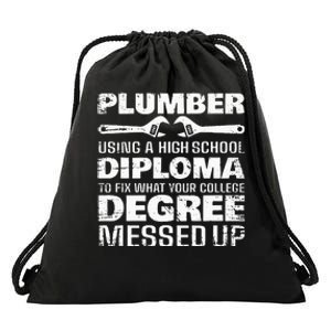 Funny Plumber Art For Wo Pipefitter Pipe Plumber Drawstring Bag