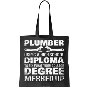 Funny Plumber Art For Wo Pipefitter Pipe Plumber Tote Bag