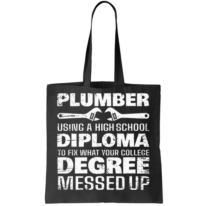 Funny Plumber Art For Wo Pipefitter Pipe Plumber Tote Bag