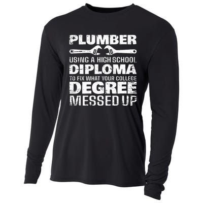 Funny Plumber Art For Wo Pipefitter Pipe Plumber Cooling Performance Long Sleeve Crew