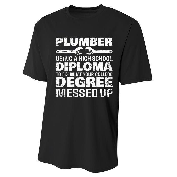 Funny Plumber Art For Wo Pipefitter Pipe Plumber Performance Sprint T-Shirt