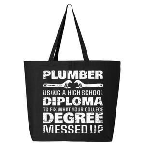 Funny Plumber Art For Wo Pipefitter Pipe Plumber 25L Jumbo Tote