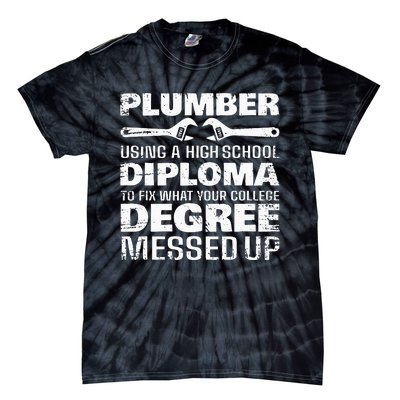 Funny Plumber Art For Wo Pipefitter Pipe Plumber Tie-Dye T-Shirt